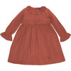 Audrey Taffeta Dress with Glitter Collar Detail, Rose Coco - Dresses - 1 - thumbnail