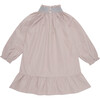 Olivia Smocked Long Sleeve Taffeta Dress, Pale Dusty Rose - Dresses - 3