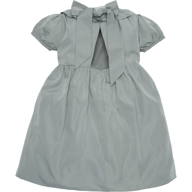 Blake Taffeta Dress with Back Bow, Slate Blue - Dresses - 3