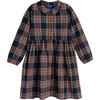 Emma Long Sleeve Collared Dress, Blue Multi Plaid - Dresses - 1 - thumbnail