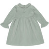Audrey Taffeta Dress with Glitter Collar Detail, Sage Green - Dresses - 3