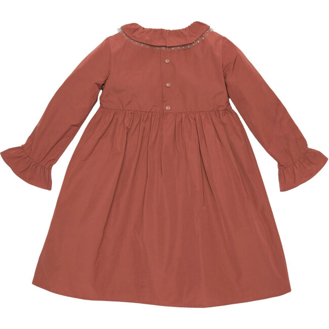 Audrey Taffeta Dress with Glitter Collar Detail, Rose Coco - Dresses - 3