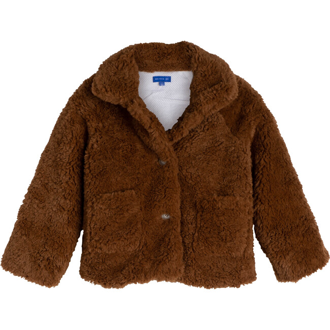 Phoebe Cropped Teddy Coat, Coco - Jackets - 1