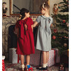 Blake Taffeta Dress with Back Bow, Slate Blue - Dresses - 5