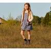 Millie Pinafore Dress, Blue Cut Out Flower - Dresses - 7