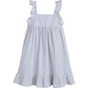 Mila Ruffle Tie Back Dress, Light Blue Stripe - Dresses - 1 - thumbnail