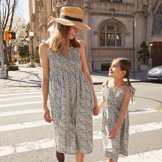 Rosie Smocked Dress, Blue Floral - Dresses - 4
