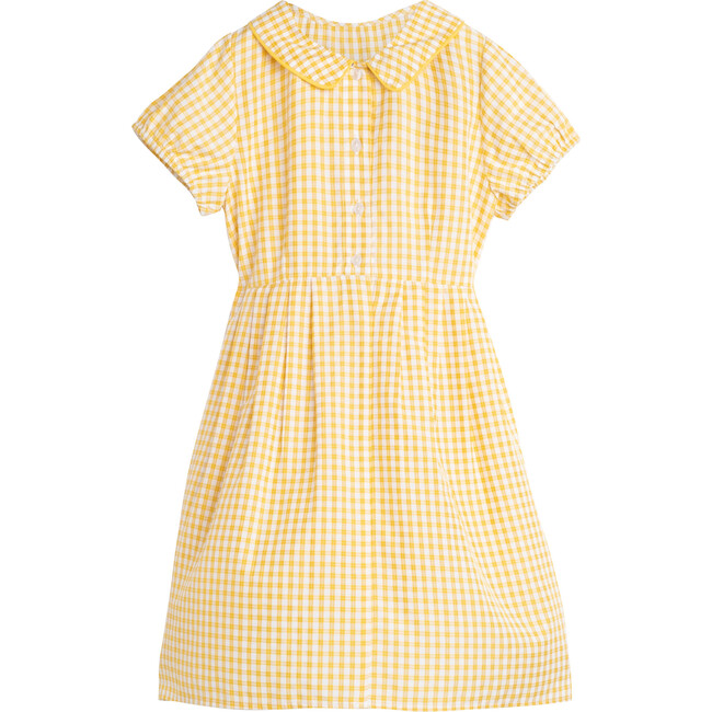 Emmalyn Short Sleeve Collared Dress, Marigold Check - Dresses - 1