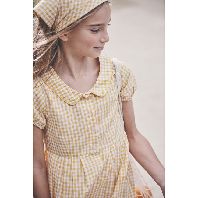 Emmalyn Short Sleeve Collared Dress, Marigold Check - Dresses - 2