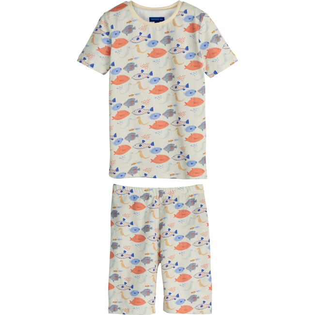 Emerson Short Sleeve Pajama Set, Kissing Fish - Pajamas - 1