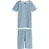 Emerson Short Sleeve Pajama Set, Blue Seagulls - Dresses - 1 - thumbnail
