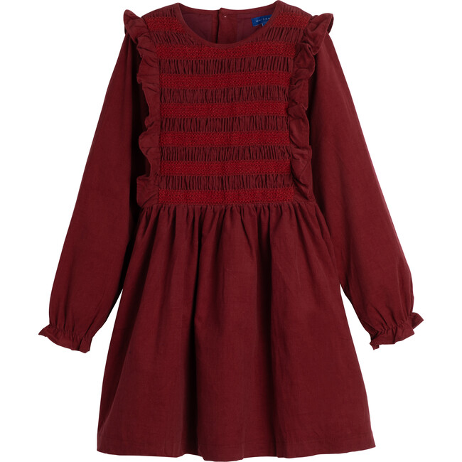 Alexandra Dress, Deep Red Mini Cord - Dresses - 1