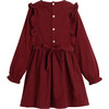Alexandra Dress, Deep Red Mini Cord - Dresses - 2