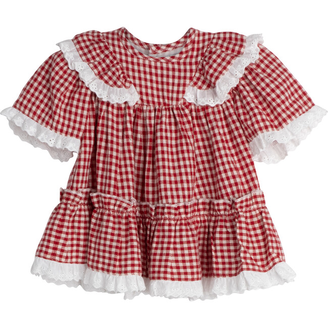 Baby Ellery Ruffle Dress, Red Plaid - Dresses - 1