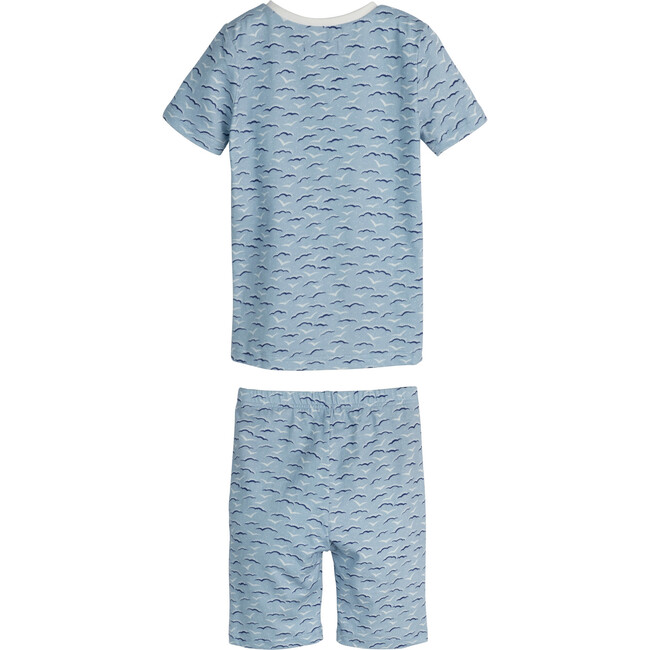 Emerson Short Sleeve Pajama Set, Blue Seagulls - Dresses - 3