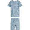 Emerson Short Sleeve Pajama Set, Blue Seagulls - Dresses - 3