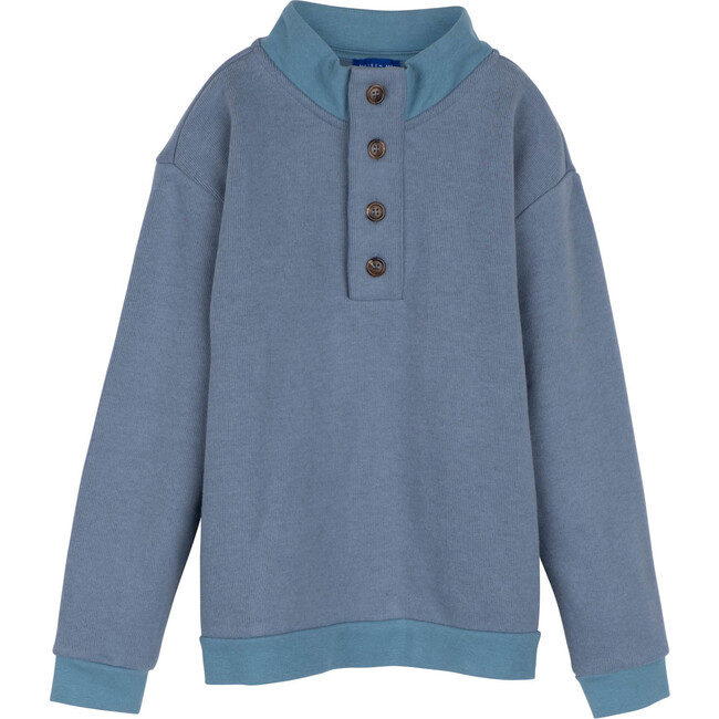 Jackson Mock Neck Sweatshirt, Dusty Blue - Sweatshirts - 1
