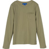 Drew Long Sleeve Tee, Dark Dusty Sage - Shirts - 1 - thumbnail
