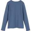 Drew Long Sleeve Tee, Dark Dusty Blue - Shirts - 2