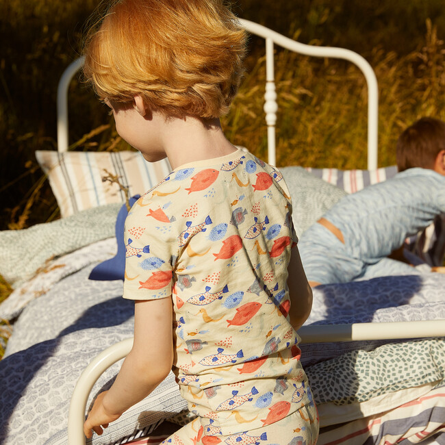 Emerson Short Sleeve Pajama Set, Kissing Fish - Pajamas - 8