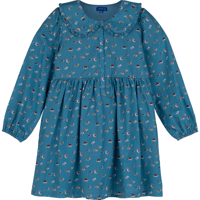 Niama Dress, Delphinium Blue Mushrooms - Dresses - 1