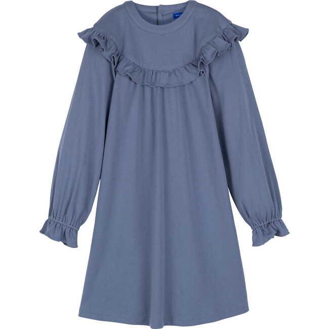 Octavia Jersey Dress, Dusty Blue - Dresses - 1