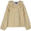 Lilliana Long Sleeve Collared Top, Marigold Ditsy Floral - Shirts - 1 - thumbnail