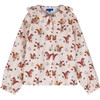 Lilliana Long Sleeve Collared Top, Light Pink Squirrels - Shirts - 1 - thumbnail