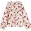 Lilliana Long Sleeve Collared Top, Light Pink Squirrels - Shirts - 2