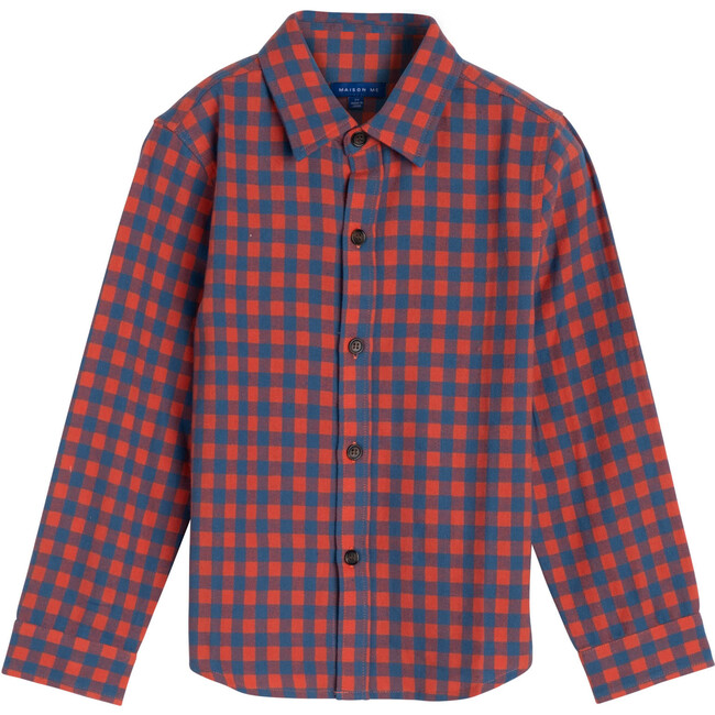 Max Button Down, Red & Blue Check - Shirts - 1