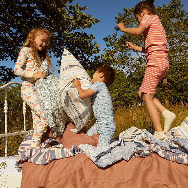 Emerson Short Sleeve Pajama Set, Blue Seagulls - Dresses - 7