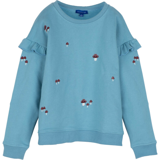 Desiree Sweatshirt, Delphinium Blue Mushrooms - Sweatshirts - 1