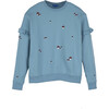 Women's Desiree Sweatshirt, Delphinium Blue Mushrooms - Sweatshirts - 1 - thumbnail