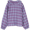 Lilliana Long Sleeve Collared Top, Lavender Multi Plaid - Shirts - 3