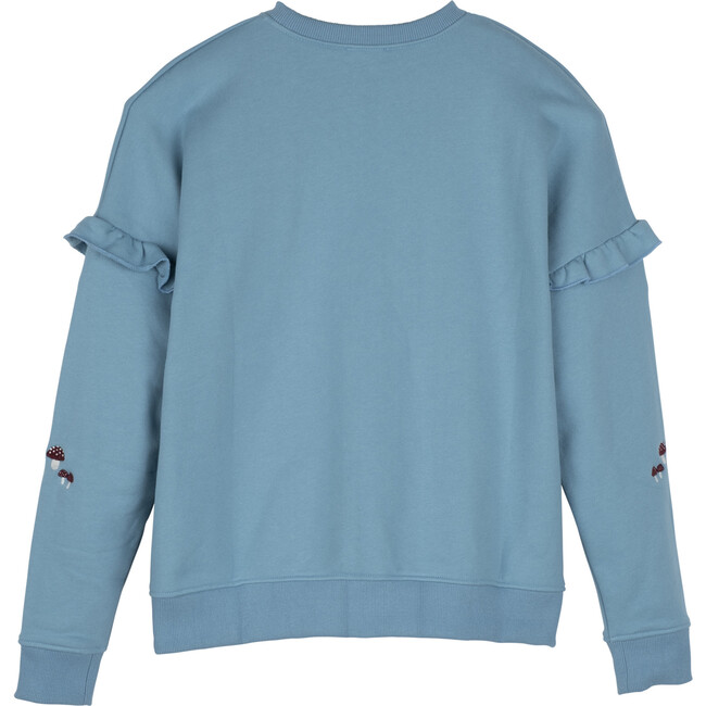 Women's Desiree Sweatshirt, Delphinium Blue Mushrooms - Sweatshirts - 2