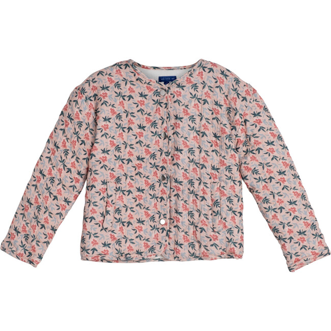 Esme Quilted Jacket, Pink Pansies
