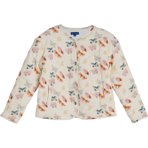 Esme Quilted Jacket, Cream Butterflies - Maison Me Exclusives | Maisonette