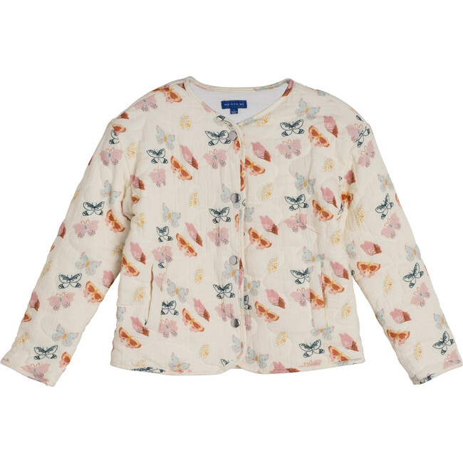 Esme Quilted Jacket, Cream Butterflies