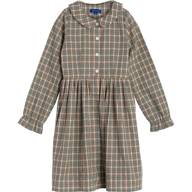 Emma Collared Dress, Green & Red Check - Dresses - 1