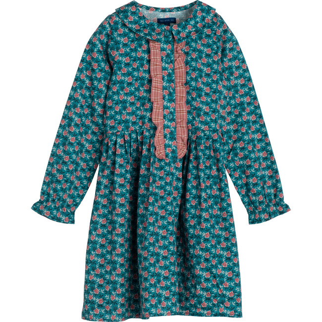 Gigi Dress, Petrol Pansies - Dresses - 1