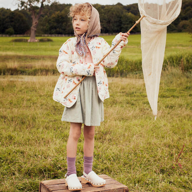 Esme Quilted Jacket, Cream Butterflies - Jackets - 2