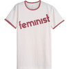 Feminist Women's Ringer Tee, Cream - Tees - 1 - thumbnail