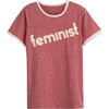 Feminist Women's Ringer Tee, Vintage Red - Tees - 1 - thumbnail