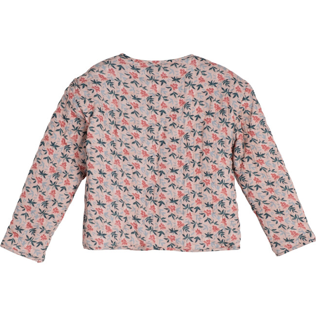 Esme Quilted Jacket, Pink Pansies - Jackets - 3