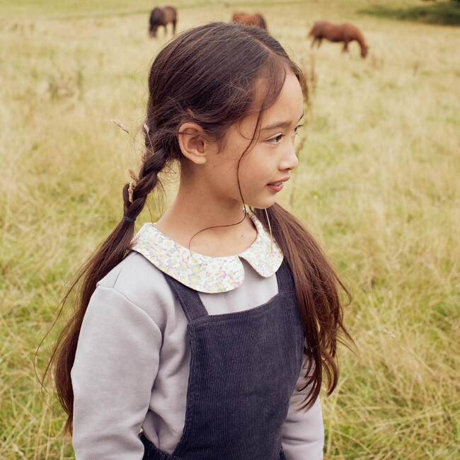 Millie Pinafore Dress, Navy Cord - Dresses - 5