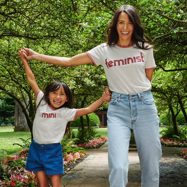 Feminist Ringer Tee, Cream - Tees - 4