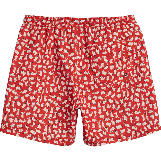 Men's Zachary Swim Trunk, Red Scattered Bunnies - Swim Trunks - 2