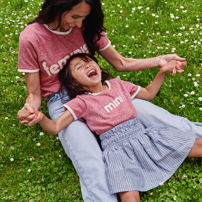 Feminist Ringer Tee, Vintage Red - Tees - 4