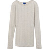 Women's Mimi Pointelle Long Sleeve Shirt, Light Heather Grey - Shirts - 1 - thumbnail