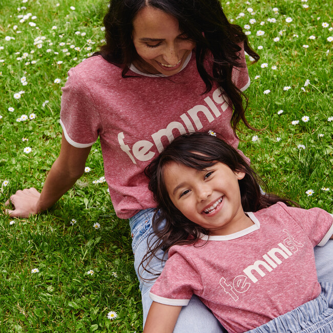 Feminist Ringer Tee, Vintage Red - Tees - 6